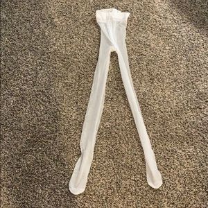 White tights with a silver accent